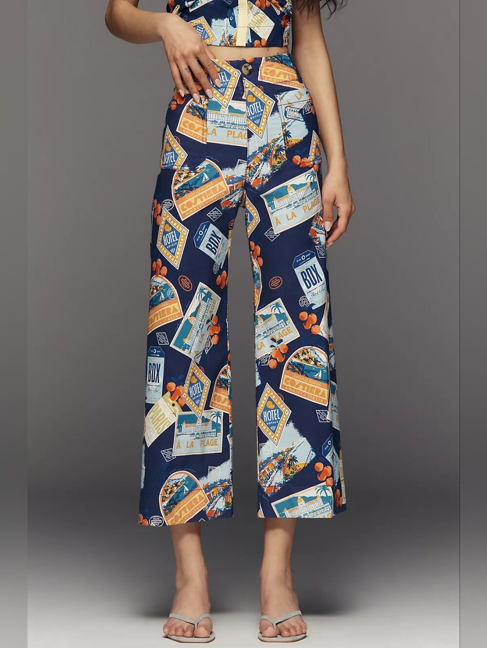 Maeve Colette High Rise Wide Leg Cropped Pants In Magic Fabric 26P Petite